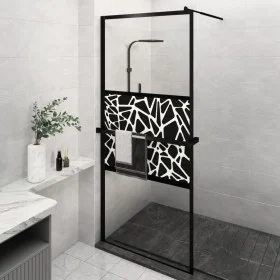 Duschwand mit ESG-Glasablage und schwarzem Aluminium 90x195 cm von , Duschwände und Duschwände - Ref: Foro24-3185464, Preis: ...
