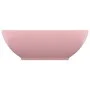 Lavabo de lujo ovalado cerámica rosa mate 40x33 cm de vidaXL, Lavabos - Ref: Foro24-146922, Precio: 62,34 €, Descuento: %