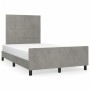 Estructura cama con cabecero terciopelo gris claro 120x190 cm de , Camas y somieres - Ref: Foro24-3270578, Precio: 168,26 €, ...
