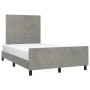 Estructura cama con cabecero terciopelo gris claro 120x190 cm de , Camas y somieres - Ref: Foro24-3270578, Precio: 168,26 €, ...