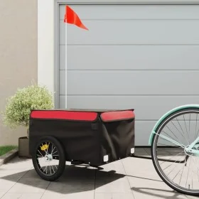 Remolque para bicicleta hierro negro y rojo 45 kg de , Remolques para bicicletas - Ref: Foro24-94083, Precio: 102,96 €, Descu...