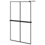 Mampara ducha con estante vidrio ESG y aluminio negro 118x190cm de , Paredes y mamparas de ducha - Ref: Foro24-3185489, Preci...