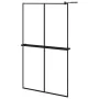 Shower screen with ESG glass shelf and black aluminum 118x190cm by , Shower walls and screens - Ref: Foro24-3185489, Price: 2...