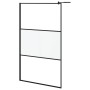Mampara ducha con estante vidrio ESG y aluminio negro 115x195cm de , Paredes y mamparas de ducha - Ref: Foro24-3185482, Preci...