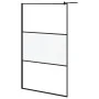 Shower screen with ESG glass shelf and black aluminum 115x195cm by , Shower walls and screens - Ref: Foro24-3185482, Price: 2...