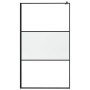 Mampara ducha con estante vidrio ESG y aluminio negro 115x195cm de , Paredes y mamparas de ducha - Ref: Foro24-3185482, Preci...