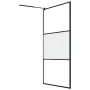 Shower screen with ESG glass shelf and black aluminum 115x195cm by , Shower walls and screens - Ref: Foro24-3185482, Price: 2...