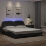 Estructura cama con luces LED cuero sintético negro 180x200 cm de , Camas y somieres - Ref: Foro24-3214036, Precio: 243,50 €,...