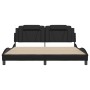 Estructura cama con luces LED cuero sintético negro 180x200 cm de , Camas y somieres - Ref: Foro24-3214036, Precio: 243,50 €,...
