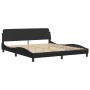 Estructura cama con luces LED cuero sintético negro 180x200 cm de , Camas y somieres - Ref: Foro24-3214036, Precio: 243,50 €,...