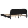 Estructura cama con luces LED cuero sintético negro 180x200 cm de , Camas y somieres - Ref: Foro24-3214036, Precio: 243,50 €,...