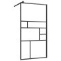 Mampara ducha con estante vidrio ESG y aluminio negro 115x195cm de , Paredes y mamparas de ducha - Ref: Foro24-3185481, Preci...