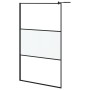 Mampara ducha con estante vidrio ESG y aluminio negro 115x195cm de , Paredes y mamparas de ducha - Ref: Foro24-3185483, Preci...