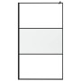 Mampara ducha con estante vidrio ESG y aluminio negro 115x195cm de , Paredes y mamparas de ducha - Ref: Foro24-3185483, Preci...