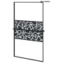 Mampara ducha con estante vidrio ESG y aluminio negro 115x195cm de , Paredes y mamparas de ducha - Ref: Foro24-3185484, Preci...