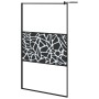 Mampara ducha con estante vidrio ESG y aluminio negro 115x195cm de , Paredes y mamparas de ducha - Ref: Foro24-3185484, Preci...