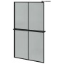 Mampara ducha con estante vidrio ESG y aluminio negro 118x195cm de , Paredes y mamparas de ducha - Ref: Foro24-3185490, Preci...