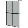 Shower screen with ESG glass and black aluminum shelf 118x195cm by , Shower walls and screens - Ref: Foro24-3185490, Price: 2...