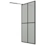 Shower screen with ESG glass and black aluminum shelf 118x195cm by , Shower walls and screens - Ref: Foro24-3185490, Price: 2...