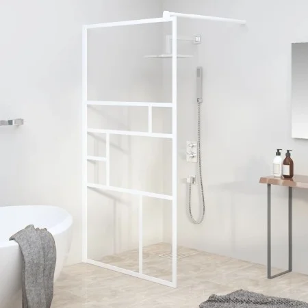 Mampara de ducha accesible vidrio ESG blanco 115x195 cm de , Paredes y mamparas de ducha - Ref: Foro24-151871, Precio: 162,18...