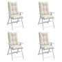 Cojines silla respaldo alto 4 uds tela crema melange 120x50x7cm de , Cojines para sillas y sofás - Ref: Foro24-4002353, Preci...