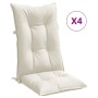 Cojines silla respaldo alto 4 uds tela crema melange 120x50x7cm de , Cojines para sillas y sofás - Ref: Foro24-4002353, Preci...