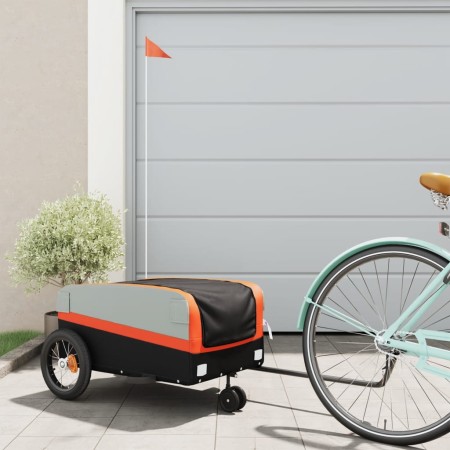 Remolque para bicicleta hierro negro y naranja 30 kg de , Remolques para bicicletas - Ref: Foro24-94054, Precio: 84,13 €, Des...