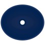 Lavabo de lujo ovalado cerámica azul oscuro mate 40x33 cm de vidaXL, Lavabos - Ref: Foro24-146924, Precio: 70,03 €, Descuento: %