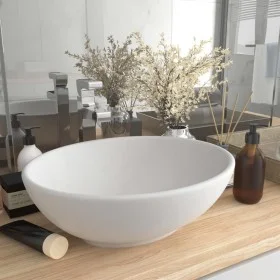 Lavabo de lujo ovalado cerámica blanco mate 40x33 cm de vidaXL, Lavabos - Ref: Foro24-146921, Precio: 83,76 €, Descuento: %