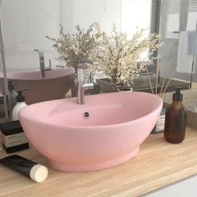 Lavabo lujoso con rebosadero cerámica rosa mate 58,5x39 cm de vidaXL, Lavabos - Ref: Foro24-146933, Precio: 85,50 €, Descuent...
