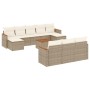 Set de sofás de jardín 11pzas con cojines ratán sintético beige en Conjuntos de jardín | Comprar online en Foru.es