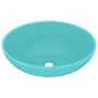 Luxury oval washbasin in light green matte ceramic, 40x33 cm. by vidaXL, Sinks - Ref: Foro24-146925, Price: 45,23 €, Discount: %