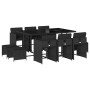 Set de comedor jardín 11 pzas con cojines ratán sintético negro de , Conjuntos de jardín - Ref: Foro24-3277914, Precio: 518,8...