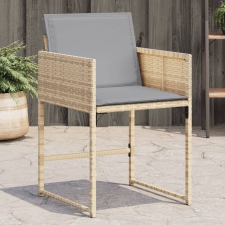 Sillones jardín con cojines 4 uds ratán sintético beige mezcla de , Sillas de jardín - Ref: Foro24-4007481, Precio: 123,90 €,...