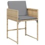 Sillones jardín con cojines 4 uds ratán sintético beige mezcla de , Sillas de jardín - Ref: Foro24-4007481, Precio: 123,90 €,...