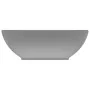 Lavabo de lujo ovalado cerámica gris claro mate 40x33 cm de vidaXL, Lavabos - Ref: Foro24-146927, Precio: 61,99 €, Descuento: %