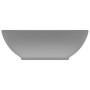 Lavabo de lujo ovalado cerámica gris claro mate 40x33 cm de vidaXL, Lavabos - Ref: Foro24-146927, Precio: 63,07 €, Descuento: %