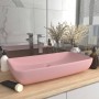 Lavabo de lujo rectangular de cerámica rosa mate 71x38 cm de vidaXL, Lavabos - Ref: Foro24-146955, Precio: 64,47 €, Descuento: %