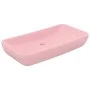 Lavabo de lujo rectangular de cerámica rosa mate 71x38 cm de vidaXL, Lavabos - Ref: Foro24-146955, Precio: 63,89 €, Descuento: %