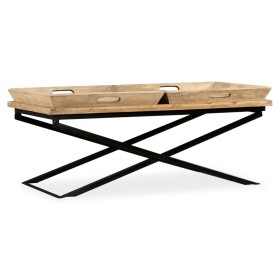 Mesa de centro de madera maciza de mango 110x55x42 cm en Mesas de centro | Comprar online en Foru.es