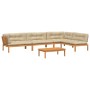 Set de sofás de palets de jardín y cojines 5 pzas madera acacia de , Sofás de exterior - Ref: Foro24-3209513, Precio: 951,75 ...