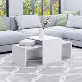Set de mesas de centro madera contrachapada blanco 100x48x40 cm de vidaXL, Mesas de centro - Ref: Foro24-802912, Precio: 50,0...