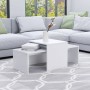 Set de mesas de centro madera contrachapada blanco 100x48x40 cm de vidaXL, Mesas de centro - Ref: Foro24-802912, Precio: 50,0...