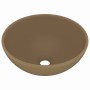 Lavabo de lujo redondo cerámica crema mate 32,5x14 cm de vidaXL, Lavabos - Ref: Foro24-146974, Precio: 62,87 €, Descuento: %