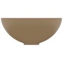 Lavabo de lujo redondo cerámica crema mate 32,5x14 cm de vidaXL, Lavabos - Ref: Foro24-146974, Precio: 62,87 €, Descuento: %