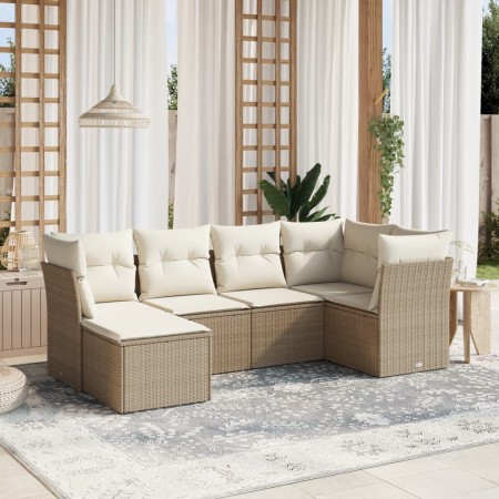 Juego de sofás jardín con cojines 6 pzas ratán sintético beige de , Conjuntos de jardín - Ref: Foro24-3263174, Precio: 410,18...