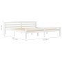 Estructura de cama de madera maciza de pino blanca 200x200 cm de vidaXL, Camas y somieres - Ref: Foro24-322074, Precio: 115,2...