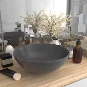 Dark gray ceramic round bathroom sink by vidaXL, Sinks - Ref: Foro24-146983, Price: 47,06 €, Discount: %
