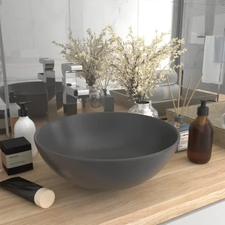 Dark gray ceramic round bathroom sink by vidaXL, Sinks - Ref: Foro24-146983, Price: 47,06 €, Discount: %