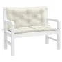 Cojines para banco jardín 2 uds tela crema melange 100x50x7 cm de , Cojines para sillas y sofás - Ref: Foro24-4002588, Precio...